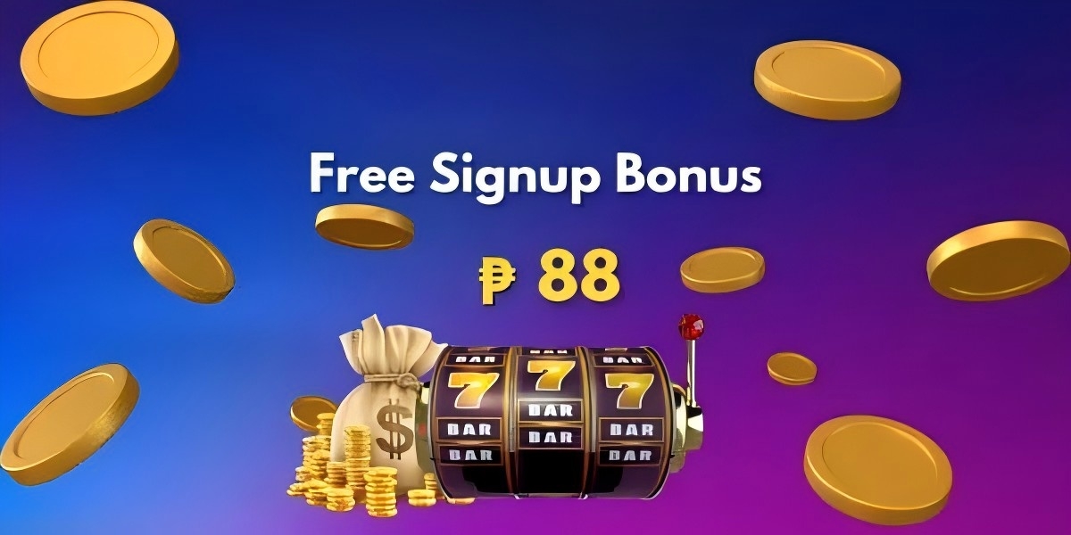 Promotional banner with golden slot machine artwork